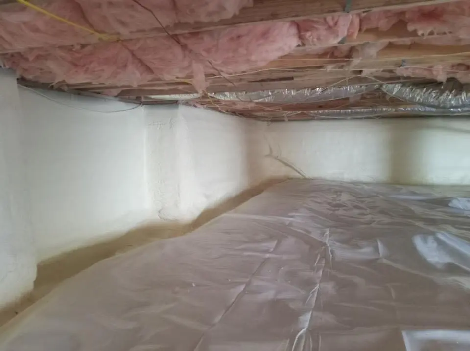 Crawl space encapsulation with closed-cell spray foam for Spray Foam Roofing in Oil City